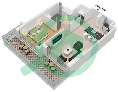 IGO百丽宫 - 1 卧室公寓类型1EC  FLOOR 3-23戶型图