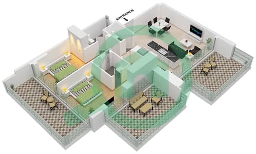 IGO百丽宫 - 2 卧室公寓类型2B FLOOR 10-17戶型图