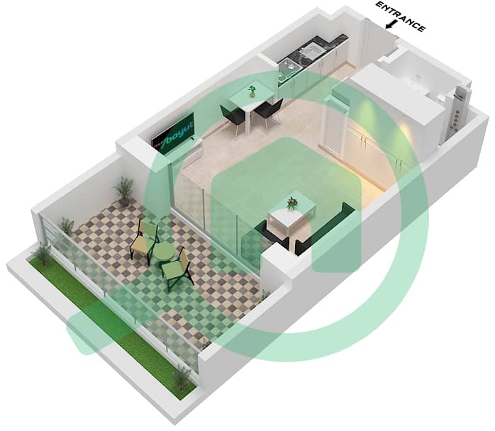 Liva - Studio Apartment Type ST-B Floor plan Type ST-B interactive3D