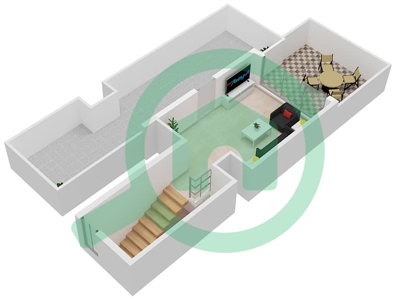 Мудон Аль Раним 1 - Таунхаус 3 Cпальни планировка Тип 3B2M 3B2M Roof interactive3D