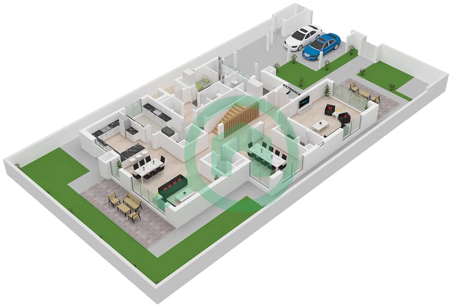 The Dunes - 4 Bedroom Villa Type A Floor plan Type A Floor Ground interactive3D