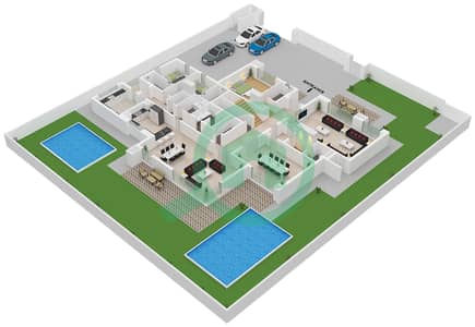 المخططات الطابقية لتصميم النموذج B فیلا 5 غرف نوم - ذا ديونز