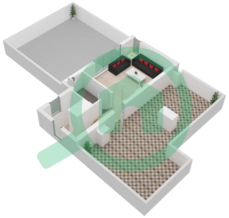 Elie Saab 2 - 4 Bedroom Villa Type C Floor plan Roof interactive3D