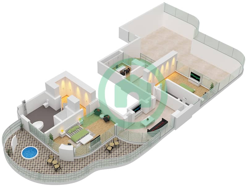 One Canal - 5 Bedroom Villa Type SKY VILLA FLOOR 1-8 Floor plan Upper Floor 2,3,4,6,8 interactive3D