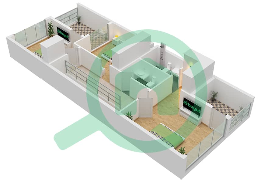 Nice - 4 Bedroom Townhouse Type LTH-4A-M Floor plan First Floor interactive3D