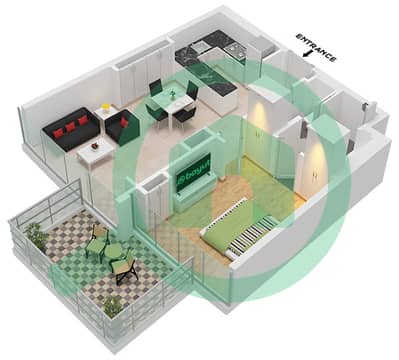卡瓦利庄园 - 1 卧室公寓类型A FLOOR 4-8戶型图