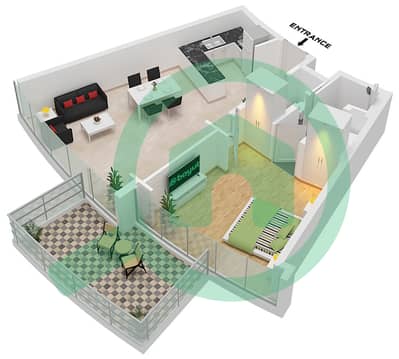 卡瓦利庄园 - 1 卧室公寓类型B FLOOR 4-22戶型图