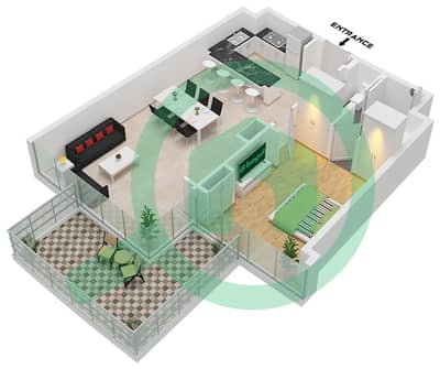 卡瓦利庄园 - 1 卧室公寓类型A1 FLOOR 43-37戶型图