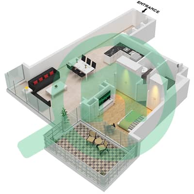 卡瓦利庄园 - 1 卧室公寓类型A2 FLOOR 43-47戶型图