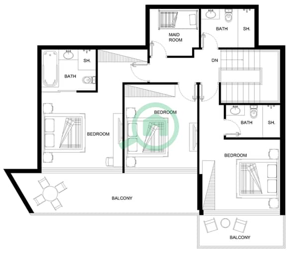Type E Unit  05, 06 Upper  Floor 14