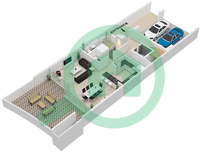 Lagoon Views - 4 Bedroom Villa Unit LV04 Floor plan Ground Floor interactive3D