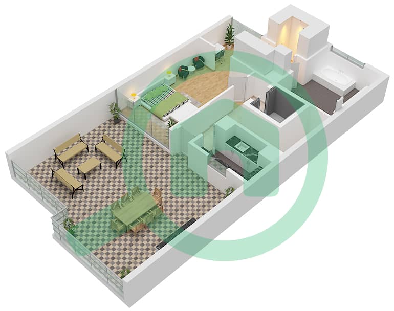 المخططات الطابقية لتصميم الوحدة LV03 فیلا 4 غرف نوم - لاجون فيوز Second Floor interactive3D
