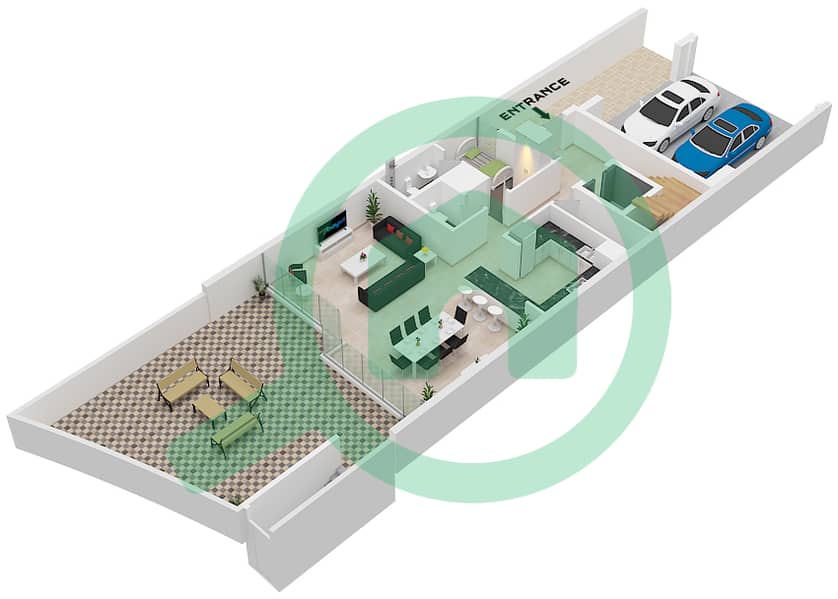Lagoon Views - 4 Bedroom Villa Unit LV05 Floor plan Ground Floor interactive3D