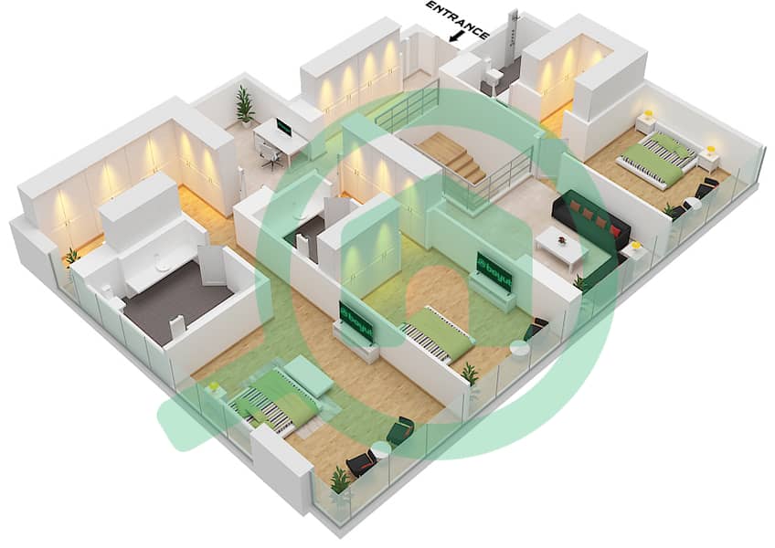 Lagoon Views - 4 Bedroom Apartment Unit G01 FLOOR DUPLEX Floor plan First Floor interactive3D
