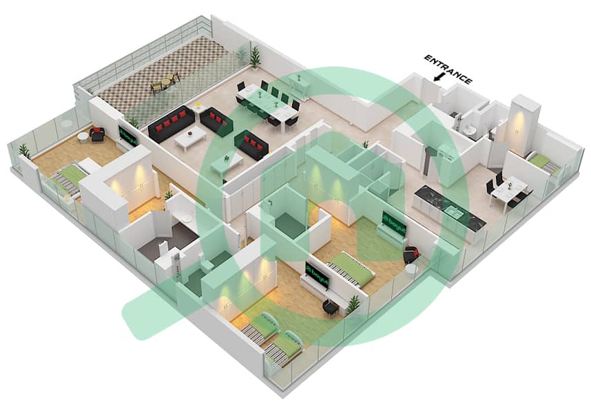 Lagoon Views - 3 Bedroom Apartment Unit 04 FLOOR 2-19 Floor plan Unit 04 Floor 2-19 interactive3D