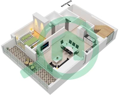 海滨1号大厦 - 3 卧室联排别墅类型／单位1/UNIT 01 FLOOR GROUND戶型图