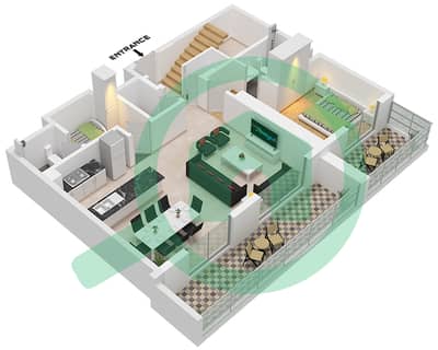 海滨1号大厦 - 4 卧室联排别墅类型／单位1M / UNIT 03 FLOOR GROUND戶型图
