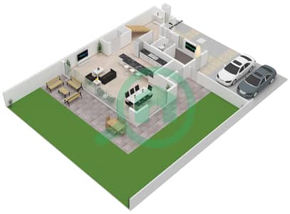 المخططات الطابقية لتصميم النموذج D SEMI-DETACHED تاون هاوس 4 غرف نوم - فلل ذا فالكون