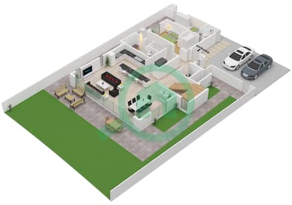 المخططات الطابقية لتصميم النموذج E فیلا 4 غرف نوم - فلل ذا فالكون