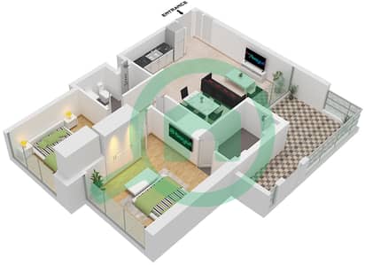 VYB - 2 Bedroom Apartment Unit 7 FLOOR 1 Floor plan
