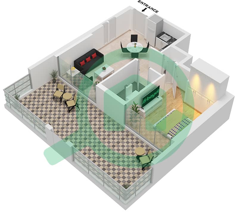 VYB - 1 Bedroom Apartment Unit 8 FLOOR 1 Floor plan Unit 8 Floor 1 interactive3D