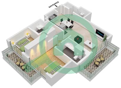 海滨1号大厦 - 2 卧室公寓类型／单位3 / UNIT 05 FLOOR 2-19戶型图