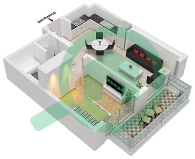 Beach Mansion Tower 1 - 1 Bedroom Apartment Type/unit 5/  UNIT 06 08 FLOOR 2-19 Floor plan