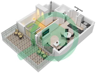 Creek Views III by Azizi - 1 Bedroom Apartment Type/unit 1D / UNIT 3 FLOOR 2 Floor plan