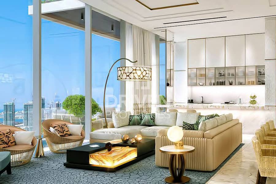 位于迪拜码头，卡瓦利大厦 3 卧室的顶楼公寓 12500000 AED - 9303632