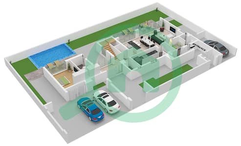 Tilal Al Furjan - 4 Bedroom Villa Type 4B-B Floor plan