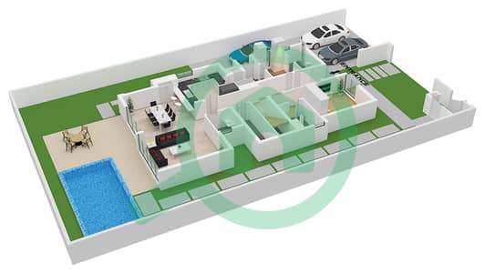 Tilal Al Furjan - 4 Bedroom Villa Type 4B-E Floor plan
