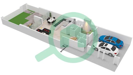 紫罗兰别墅2区 - 3 卧室联排别墅类型3M-1 / MID UNIT戶型图