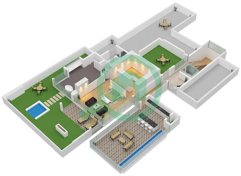 威尼斯别墅 - 6 卧室别墅类型1000E戶型图 Type 1000E Floor Second interactive3D