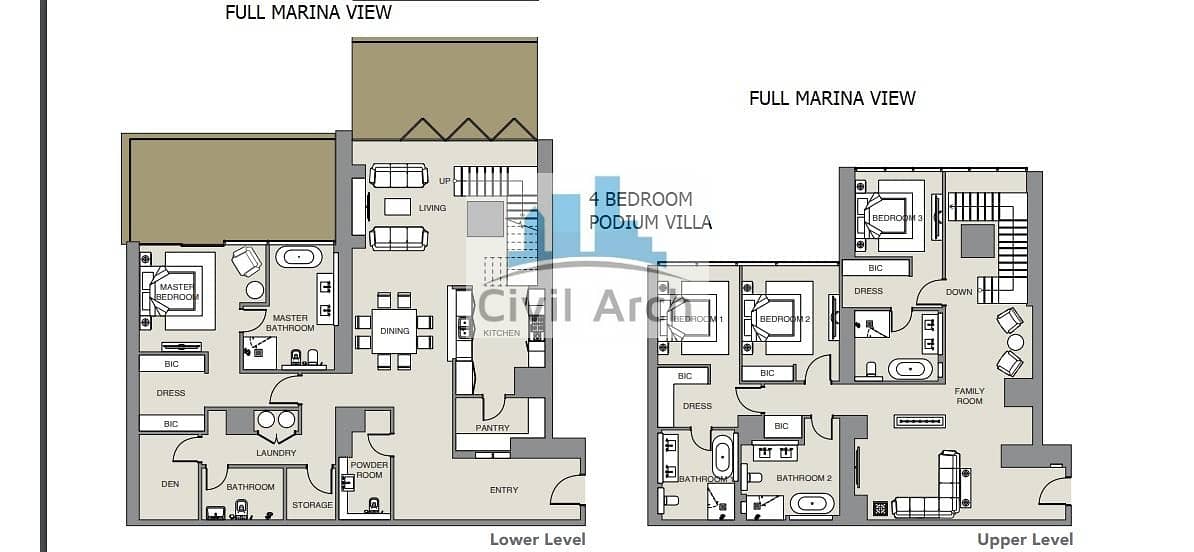 2 4br Villa Full Marina View+2 year payment plan