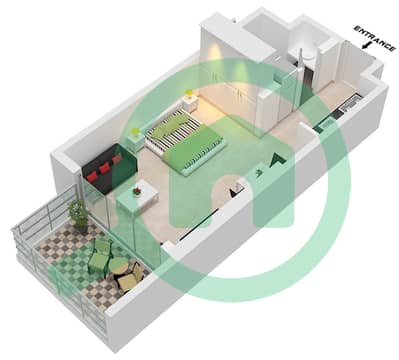 1WOOD Residence - 单身公寓类型E戶型图