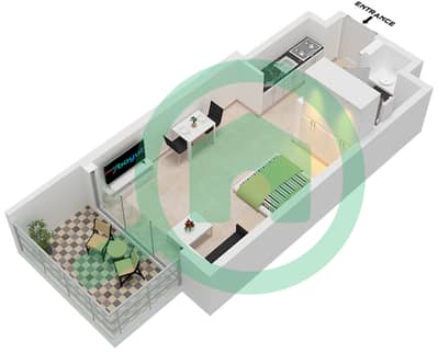 1WOOD Residence - 单身公寓类型F戶型图