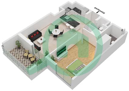 1WOOD Residence - 1 卧室公寓类型A戶型图