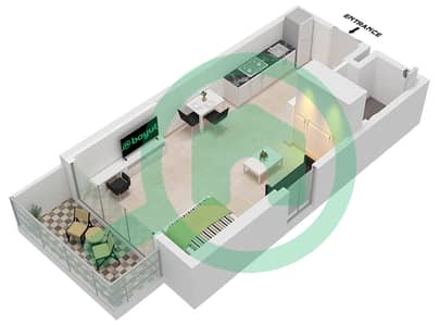 薇贝 - 单身公寓类型／单位1 / UNIT 4 FLOOR 2-16戶型图