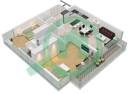 薇贝 - 2 卧室公寓类型／单位1 / UNIT 9,10 FLOOR 2-19戶型图