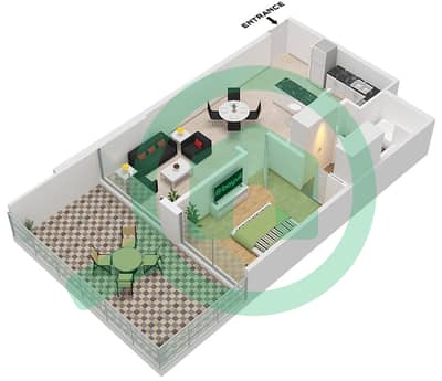 北43服务公寓 - 1 卧室公寓类型／单位1 / UNIT 4-6 FLOOR 1-15戶型图