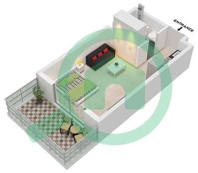المخططات الطابقية لتصميم النموذج / الوحدة A / UNIT 7-9 شقة استوديو - بيتالز من الدانوب برج A