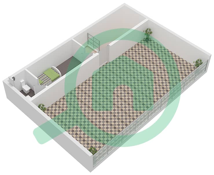 Петалз бай Дануб Тауэр A - Апартамент 4 Cпальни планировка Тип/мера A / UNIT 26 Type A Unit 26 Floor Roof 5 Floor interactive3D