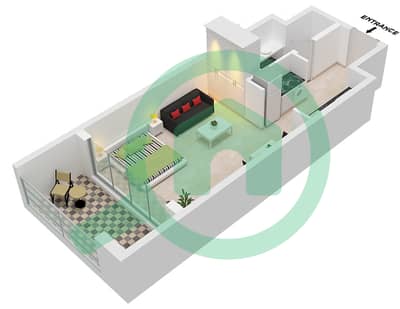 المخططات الطابقية لتصميم النموذج 1 FLOOR 1 شقة استوديو - كونسبت 7 ريزيدنس