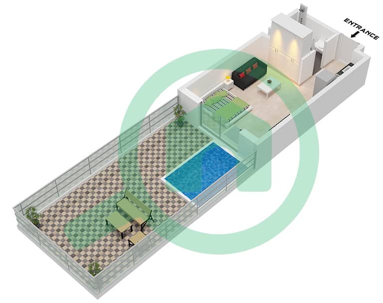 Petalz by Danube Tower B - Studio Apartment Type/unit B / UNIT 2-4 Floor plan Type B Unit 2-4 Floor Ground Floor interactive3D