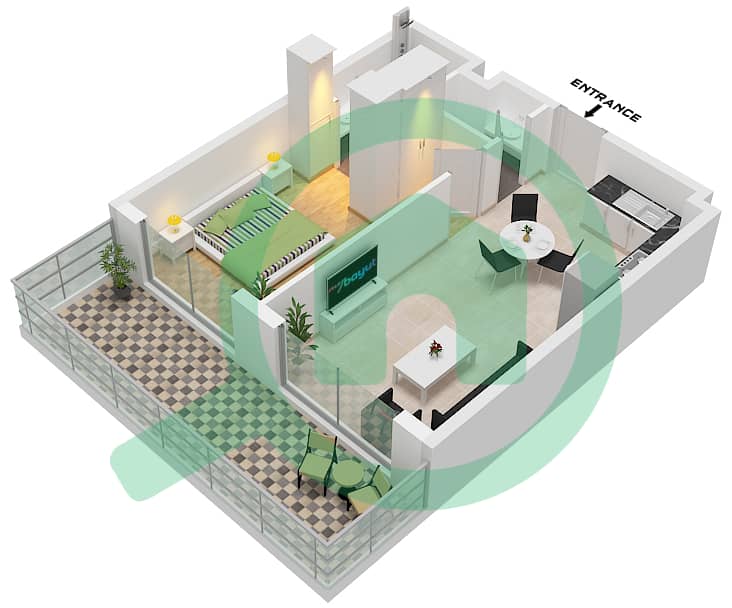 Petalz by Danube Tower B - 1 Bedroom Apartment Type/unit A/UNIT 3,6,10-14,17,23,24 Floor plan Type A Unit 3,6,10-14,17,23,24 Floor 1-6 interactive3D