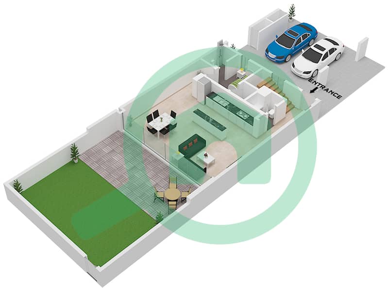 Nara - 3 Bedroom Townhouse Type/unit CHARM-B/UNIT 4 PLEX-TH-03 Floor plan Type Charm-B Unit 4 Plex-Th-03 interactive3D