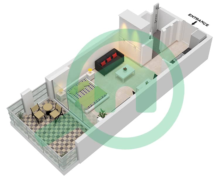 Hyde Walk Residence - Studio Apartment Unit 6 FLOOR 1 Floor plan Unit 6 Floor 1 interactive3D