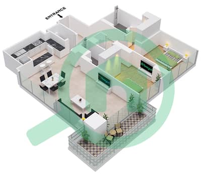 Banyan Tree Residences - 2 Bed Apartments Type 2A Floor plan