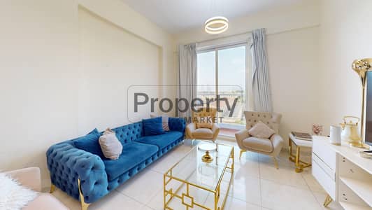 1 Bedroom Apartment for Rent in Jumeirah Village Triangle (JVT), Dubai - U-3172-JVT-Golden-Wood-View-1-2BR-Living-Room. jpg