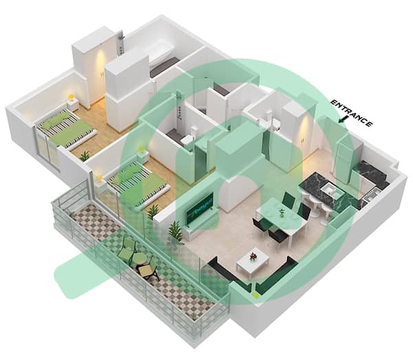 Type C Unit 7,10 Floor 1
Type C Unit 9,12 Floor 2-8
Type C Unit 6,9 Floor 9